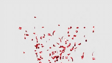 Red Confetti Explosions Alpha Luma Matte Channel Stock Footage 278941737