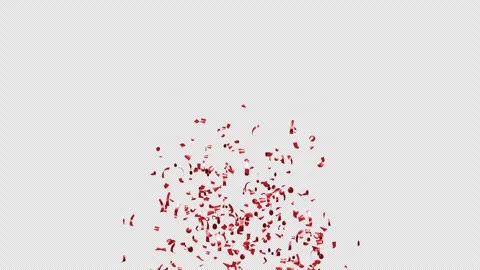 Red Confetti Explosions Alpha Luma Matte Channel Stock Footage 278942043