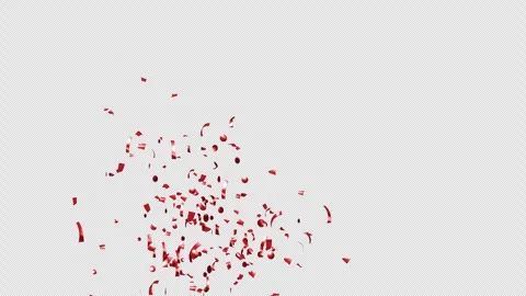 Red Confetti Explosions Alpha Luma Matte Channel Stock Footage 278942112
