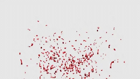 Red Confetti Explosions Alpha Luma Matte Channel Stock Footage 278942283