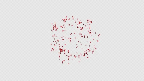 Red Confetti Explosions Alpha Luma Matte Channel Stock Footage 279035498