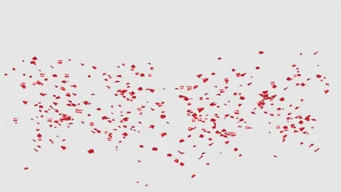 Red Confetti Explosions Alpha Luma Matte Channel Stock Footage 279899967