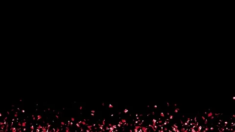 Red confetti falling on the black, green screen With Matte Channel Stock Footage 279876301