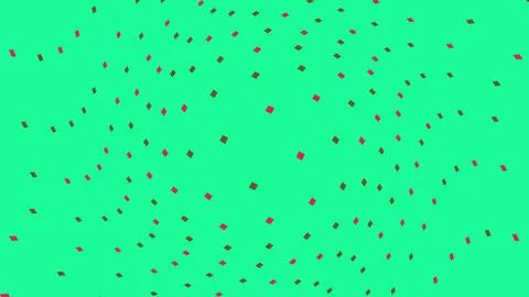 Red confetti falling on a bright green background イラスト素材