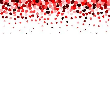 Red confetti heart border. Background for Valentine's Day or Weddings and M.. Stock Illustration