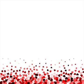 Red confetti heart border. Background for Valentine's Day or Weddings and M.. Stock Illustration