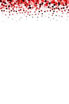 Red confetti heart border. Background for Valentine's Day or Mother's Day. .. Stock Illustration