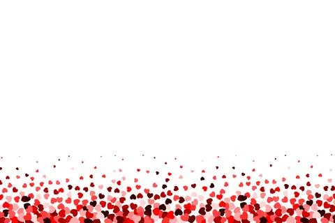 Red confetti heart border. Background for Valentine's Day or Mother's Day Stock Illustration