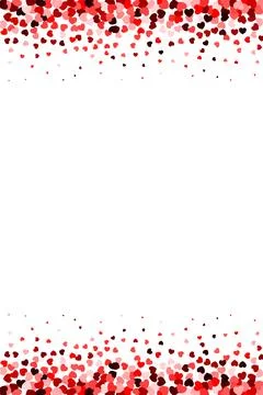 Red confetti heart borders. Background for Valentine's Day or Weddings and .. Stock Illustration