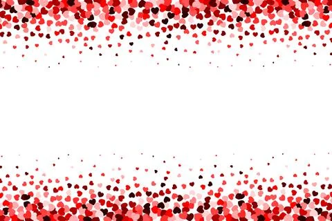 Red confetti heart borders. Background for Valentine's Day or Mother's Day Stock Illustration