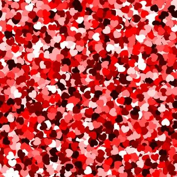 Red confetti hearts seamless texture. Vector illustration Stock Illustration