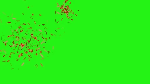 Red confetti - loop, green screen, 4K Stock Footage 94012752