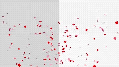 Red Confetti Pack on Transparent Background Stock Footage 292833835