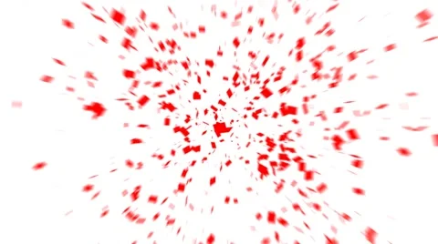 Red confetti on white background Stock Footage