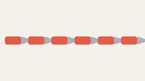 Red connected capsules arrow sequence illustration Stock Illustration