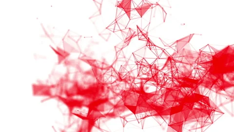 Red connecting particles move slowly on a white background. abstract animation.  Stock Footage 118470267