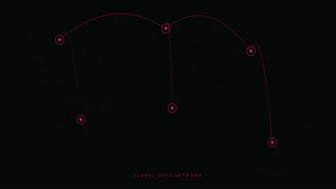 Red Constellation Lines Connecting Stars on Black Background Stock Footage 340880160