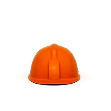 Red constructing helmet front view Stock Illustration
