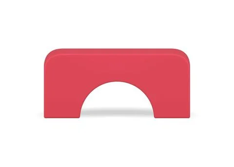 Red construction arch rectangular geometric figure abstract frame with smooth Illustrazione stock