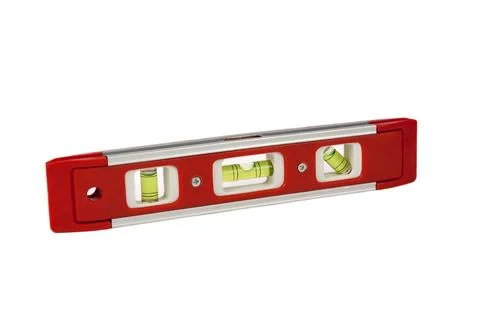 Red Construction Level Tool Isolated on White Background Stock Photos
