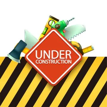 Red construction sign Stock Illustration