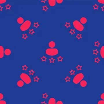 Red Consumer or customer product rating icon isolated seamless pattern on blue Stock Illustration