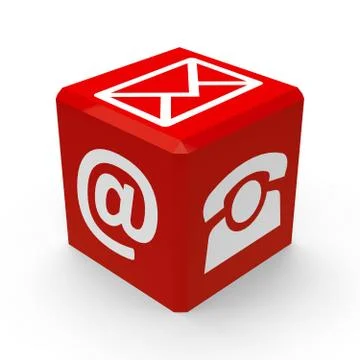 Red contact button Stock Photos