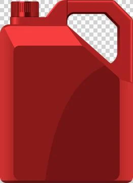 Red container with handle and cap, typically used for storing and dispensin.. Stock Illustration