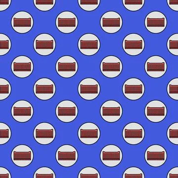 Red Container inside Circle vector International Shipping seamless pattern Stockillustratie