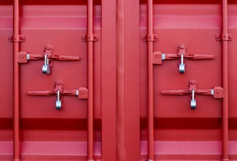 Red container locks Stock Photos