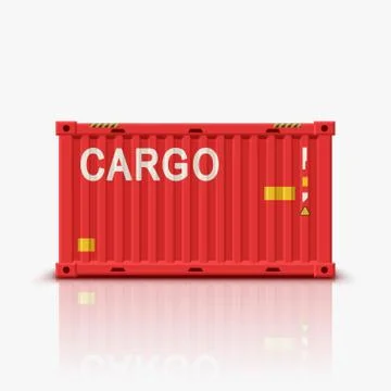 Red container with reflection Stock Illustration