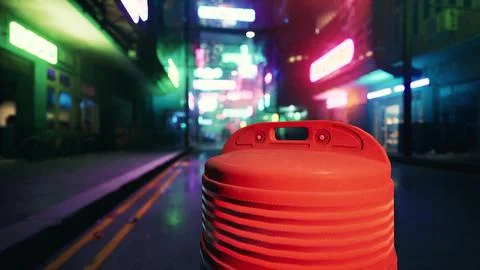 Red Container by Roadside Ilustração Stock