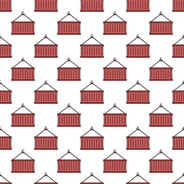 Red Containers vector Shipment concept seamless pattern イラスト素材