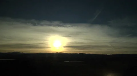 Red Contrails in the Sunset Stock Footage 54747349