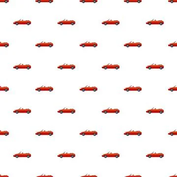 Red convertible car pattern repeat seamless background 스톡 일러스트