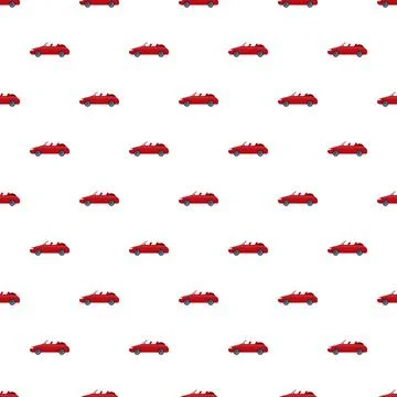 Red convertible car pattern seamless white background 스톡 일러스트