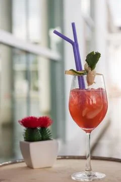 Red Cool Down with Iced Drinks Stock Photos