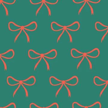 Red coquette bow seamless pattern Stock Illustration