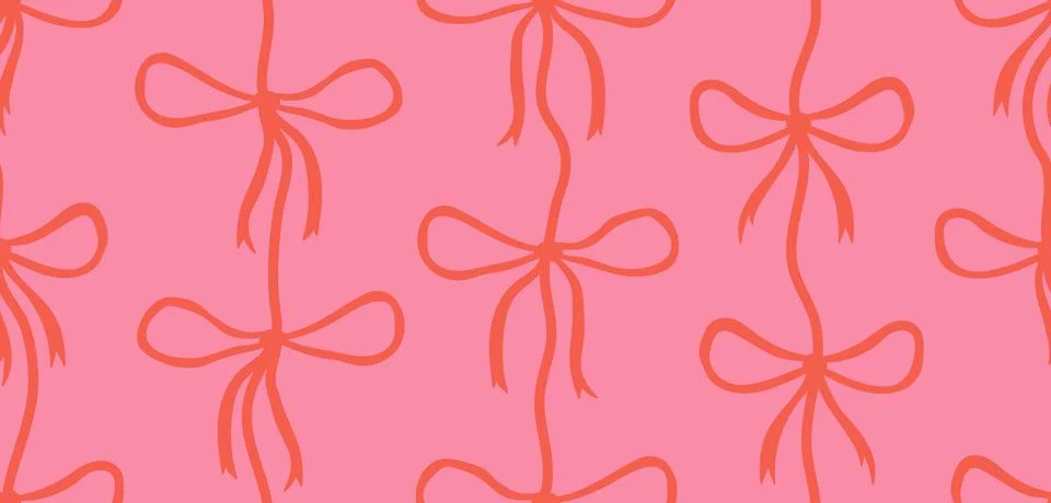 Red coquette bow seamless pattern Stock Illustration