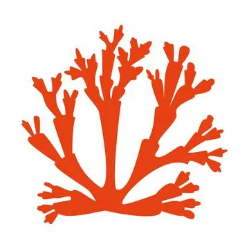 Red coral animals on white background logo icon Stock Illustration