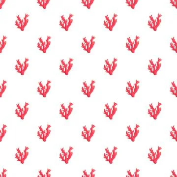 Red coral reef branches seamless pattern texture Stock Illustration