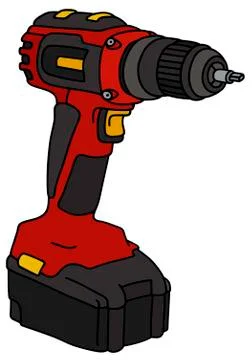 Red cordless screwdriver Stock Illustration