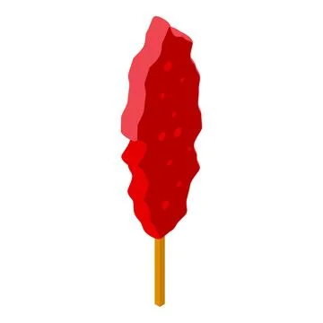 Red corn dog icon isometric vector. Hot food Illustrazione stock