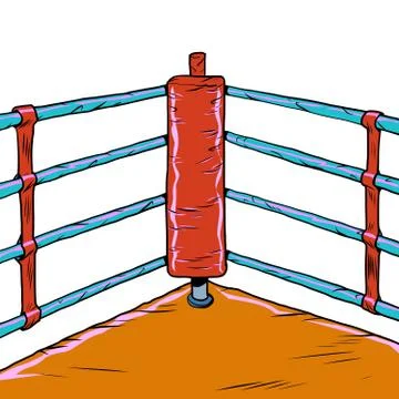 Red corner of the Boxing ring Illustrazione stock