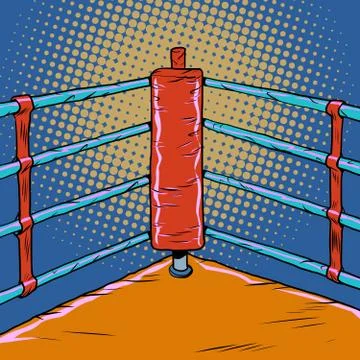 Red corner of the Boxing ring Illustrazione stock