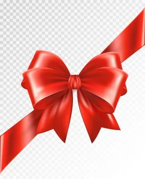 Red corner ribbon with Bow - Vector design element イラスト素材