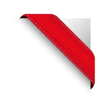 Red Corner ribbon vector Stock Illustration