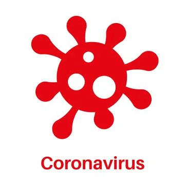 Red Coronavirus vector icon on a white background Stock Illustration
