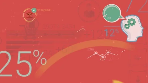 Red Corporate Background With Abstract Elements Of Infographics Stock Footage 71479433
