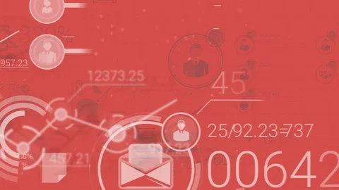 Red Corporate Background With Abstract Elements Of Infographics Stock Footage 71480248